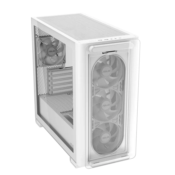 ASUS A23 PLUS Micro-ATX Case, Supports 360 mm radiators, and 380 mm graphics cards, four pre-installed ARGB fans, White - Image 3