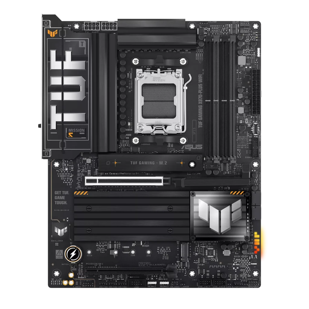 ASUS TUF GAMING X870-PLUS WIFI Motherboard, AM5 Socket, WIFI 7, Aura Sync, PCie Gen5