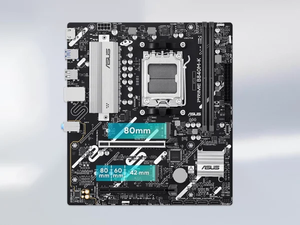 ASUS PRIME B840M-K Micro-ATX Motherboard, AMD AM5, Aura Sync, Realtek® 2.5Gb Ethernet - Image 3
