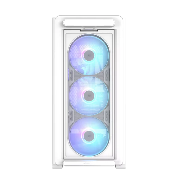ASUS A23 PLUS Micro-ATX Case, Supports 360 mm radiators, and 380 mm graphics cards, four pre-installed ARGB fans, White - Image 2