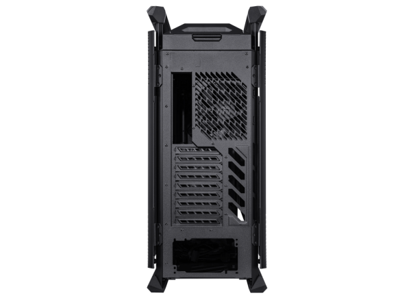 ASUS ROG Hyperion GR701 E-ATX computer case, 420 mm dual radiator support, four 140 mm fans, metal GPU holder, component storage, ARGB fan hub, 60W fast charging, Black - Image 7