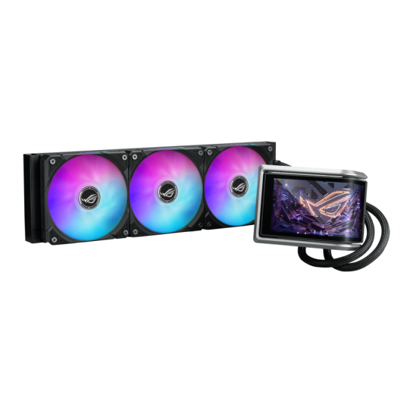 ASUS ROG RYUO IV 360 ARGB Liquid Cooler,  6.67-inch AMOLED display, Aura Fan Edge, Black - Image 2