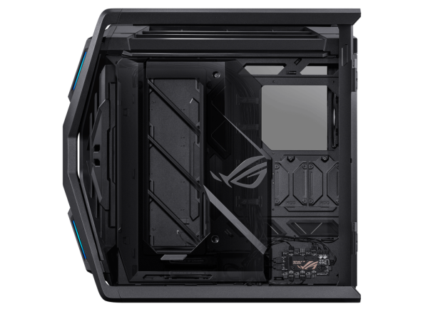 ASUS ROG Hyperion GR701 E-ATX computer case, 420 mm dual radiator support, four 140 mm fans, metal GPU holder, component storage, ARGB fan hub, 60W fast charging, Black - Image 5