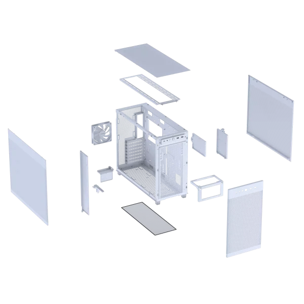 ASUS Prime AP303 - Mesh Panel ATX Case, support for graphics cards up to 360mm long, 360mm radiators up to 60mm thick, and ATX PSUs up to 180mm long, White - Image 6