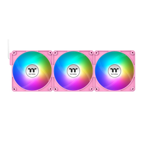 Thermaltake CT120 EX ARGB Sync PC Cooling Fan (3-Fan Pack), CT Series Pink Edition, Up to 2000 RPM Fan Speed, MagForce 2.0 Quick Magnetic Connection, Pink