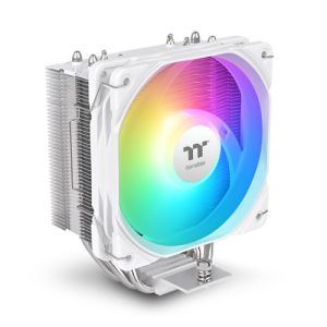 Thermaltake UX400 ARGB Sync CPU Cooler, Single-Tower Design, 120mm High-Airflow Fan, 240W TDP Cooling Capacity, Hydraulic Bearing Fan, White