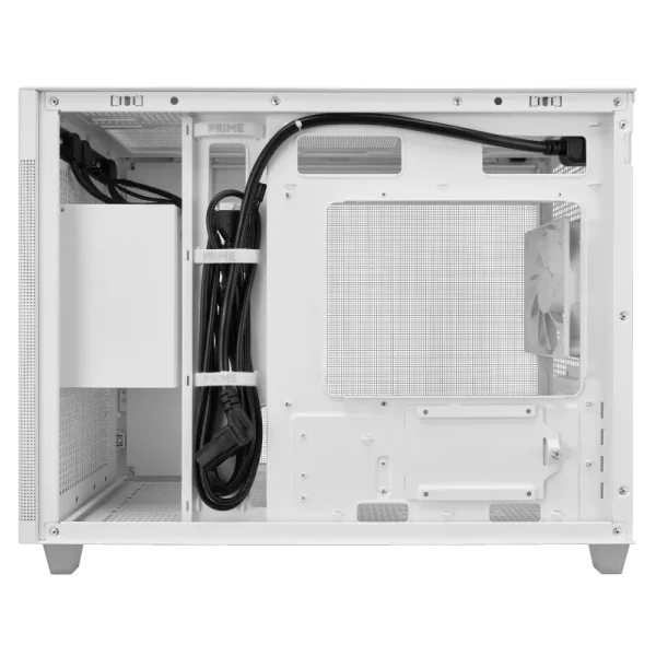 ASUS Prime AP201 MicroATX Case, support for 360 mm coolers, graphics cards up to 338 mm long, and standard ATX PSUs, White - Image 5