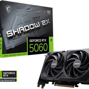 MSI GEFORCE RTX 5060 8GB SHADOW 2X OC Graphics Card, 912-V537-019