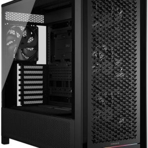 Corsair FRAME 5000D RS High-Airflow Mid-Tower PC Case, Tempered Glass Design, 360mm Radiator Support, 4x RS140 Pre-Installed Fans, Black