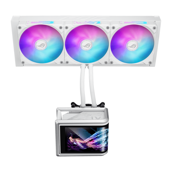 ASUS ROG RYUO IV SLC 360 ARGB Liquid Cooler, 6.67” 2K AMOLED Display, White - Image 3