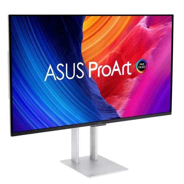 ASUS ProArt Display OLED PA32UCDM Professional Monitor – 32-inch (31.5 inch viewable), 4K UHD (3840 x 2160), QD-OLED, Ultra-slim, 240Hz, 0.1ms, Auto Calibration, HDR-10, HLG, Dolby Vision, 99% DCI-P3, ΔE < 1, Thunderbolt™ 4 PD 96W, Calman Ready, ColourSpace Integration, Ergonomic Stand, Green Sustainability, Silver - Image 2