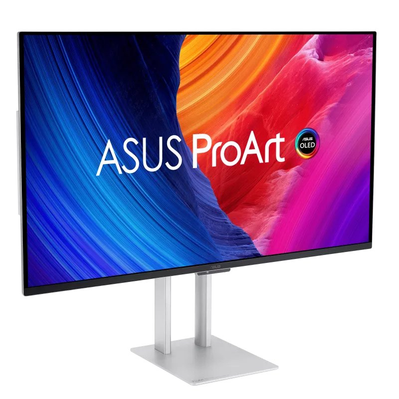 ASUS ProArt Display OLED PA32UCDM Professional Monitor – 32-inch (31.5 inch viewable), 4K UHD (3840 x 2160), QD-OLED, Ultra-slim, 240Hz, 0.1ms, Auto Calibration, HDR-10, HLG, Dolby Vision, 99% DCI-P3, ΔE < 1, Thunderbolt™ 4 PD 96W, Calman Ready, ColourSpace Integration, Ergonomic Stand, Green Sustainability, Silver