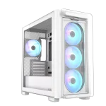 ASUS A23 PLUS Micro-ATX Case, Supports 360 mm radiators, and 380 mm graphics cards, four pre-installed ARGB fans, White