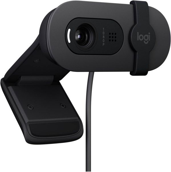 Logitech Brio 105 Full HD 1080p business webcam with auto light balance and integrated privacy shutter, Black, 960-001592 - Image 2