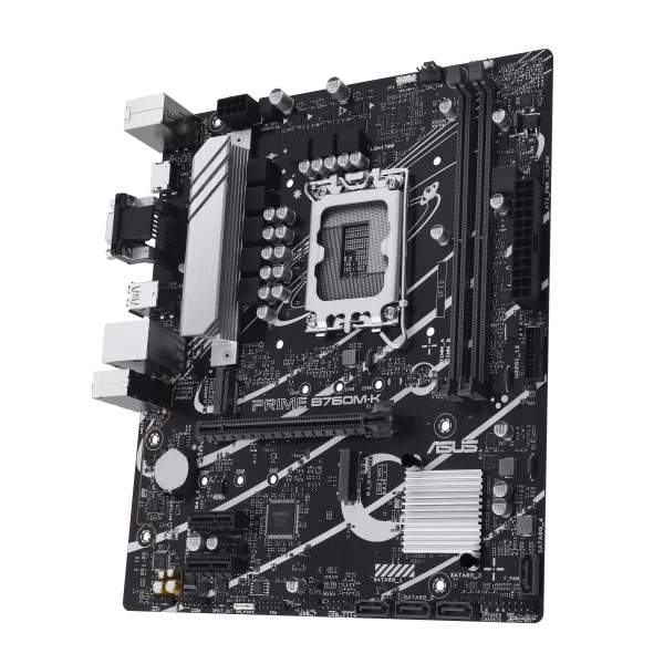 ASUS Prime B760M-K Intel® B760 LGA 1700 mATX Motherboard with PCIe 4.0, two PCIe 4.0 M.2 slots, DDR5, Realtek 2.5Gb Ethernet, VGA, HDMI™, SATA 6 Gbps, front USB 3.2 Gen 1, Aura Sync - Image 3