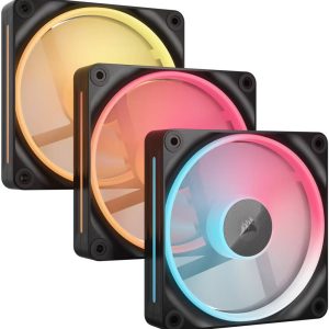 Corsair iCUE LINK LX120-R RGB 120mm PWM Reverse Fans Starter Kit, Black