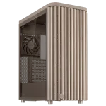 ASUS ProArt PA401 Wood Edition Beige - Tempered Glass Panel, Build-in two 160mm front fans and one 120mm rear fan, along with an integrated fan hub,