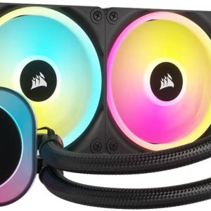 CORSAIR iCUE LINK H100i RGB AIO CPU Cooler, 240mm Radiator with QX120 RGB fans, Black