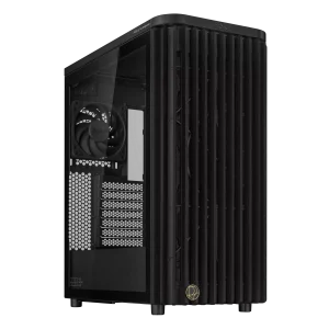 ProArt PA401 Wood Edition - Tempered Glass Panel, Build-in with two 160mm front fans and one 120mm rear fan, along with an integrated fan hub, Black