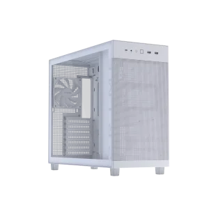 ASUS Prime AP303 - Tempered Glass ATX Case, support for graphics cards up to 360mm long, 360mm radiators up to 60mm thick, and ATX PSUs up to 180mm long, White