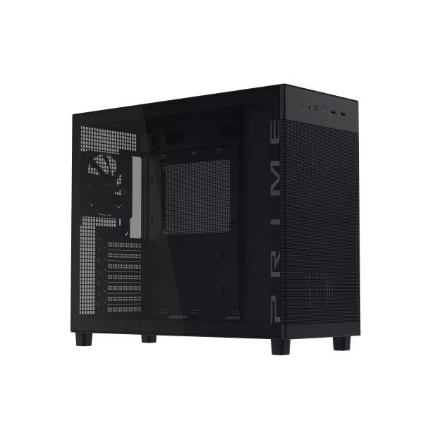 ASUS Prime AP303 - Tempered Glass Panel, ATX case with support for graphics cards up to 360mm long, 360mm radiators up to 60mm thick, and ATX PSUs up to 180mm long, Black - Image 2