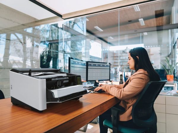 Ricoh Fi-8950 High Volume, High Speed Production Scanner, double-sided scanning speeds of up to 150 pages per minute, 750-sheet ADF, White - Image 7