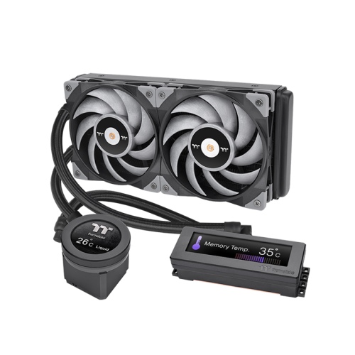 Thermaltake Floe RC Ultra 240 CPU & Memory AIO Liquid Cooler, Dual CPU & Memory LCD Displays, High-Performance 2500 RPM PWM Fans, Maximum Thermal Extraction Efficiency, Black
