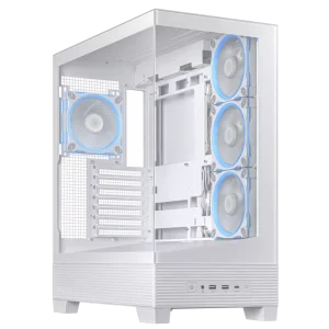 ASUS A31 PLUS Case ARGB Gaming PC Case, 360mm radiators and 380mm graphics cards Compatibility, four pre-installed ARGB fans, White