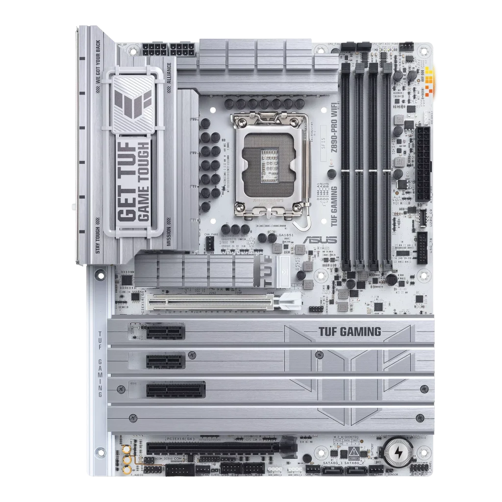 ASUS TUF GAMING Z890-PRO WIFI Motherboard, PCIe Gen5 Slot, WIFI 7, Aura Sync, White