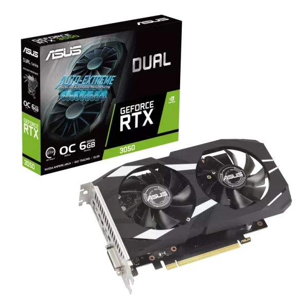 ASUS Dual GeForce RTX™ 3050 OC Edition 6GB GDDR6 Graphics Cards, NVIDIA Ampere SM 2X Throughput and Efficiency, OC Edition 1537 MHz Boost Clock, 2-slot Design for max compatibility, Black - Image 6