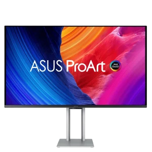 ASUS ProArt Display OLED PA32UCDM Professional Monitor – 32-inch (31.5 inch viewable), 4K UHD (3840 x 2160), QD-OLED, Ultra-slim, 240Hz, 0.1ms, Auto Calibration, HDR-10, HLG, Dolby Vision, 99% DCI-P3, ΔE < 1, Thunderbolt™ 4 PD 96W, Calman Ready, ColourSpace Integration, Ergonomic Stand, Green Sustainability, Silver