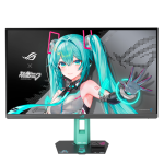 ASUS ROG Strix XG27ACMEG-G Hatsune Miku Edition Monitor – 27-inch 2560x1440, 260Hz OC (Above 144Hz), 0.3ms (min.), Fast IPS, Extreme Low Motion Blur Sync, USB Type-C, G-Sync compatible, DisplayWidget Center, tripod socket, HDR, Aura Sync, Black