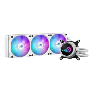 ASUS ROG Strix LC III 360 ARGB White Edition Liquid Cooler, 0dB Technology, Aura Sync, Anti-vibration Rubber