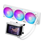 ASUS ROG RYUO IV 360 ARGB WHITE Liquid Cooler, Aura Fan Edge, 6.67-Inch Curved 2K AMOLED Display, White