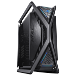 ASUS ROG Hyperion GR701 E-ATX computer case, 420 mm dual radiator support, four 140 mm fans, metal GPU holder, component storage, ARGB fan hub, 60W fast charging, Black