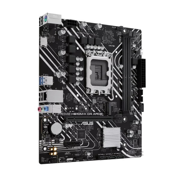 ASUS PRIME H610M-K D4 ARGB Intel® H610 (LGA 1700) micro-ATX motherboard with DDR4, PCIe 4.0, M.2 slot, Realtek 1 Gb Ethernet, HDMI™, USB 5Gbps, SATA 6 Gbps, Two-Way AI Noise Cancelation, Aura Sync - Image 2