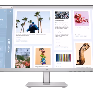 HP S5 524SH 24" FHD Monitor, IPS Panel, 100Hz Refresh Rate, 5ms Response Time, 99% sRGB Color Gamut, White