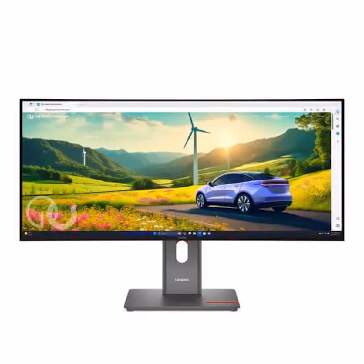 ThinkVision P34WD-40 34" WQHD Monitor, 120Hz Refresh Rate, PD3.1 140W USB-C one cable docking, Black
