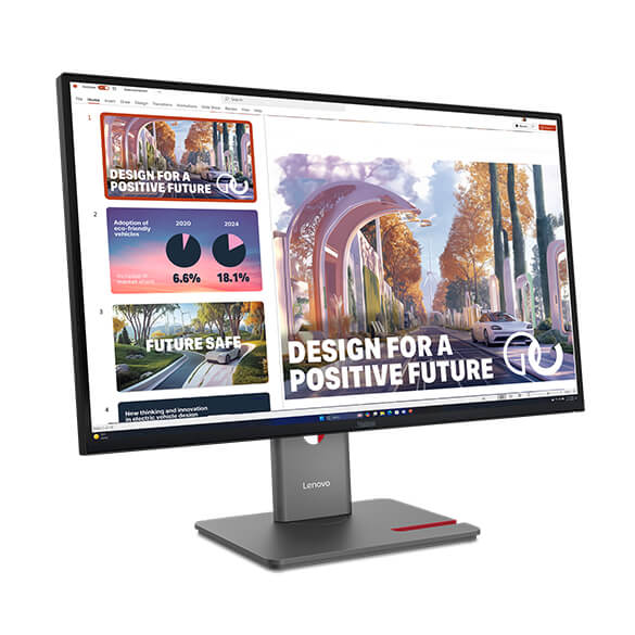 Lenovo ThinkVision P27QD-40 27″ QHD Monitor, 120Hz Refresh Rate, supports daisy chain up to 4 displays, USB-C docking, Black