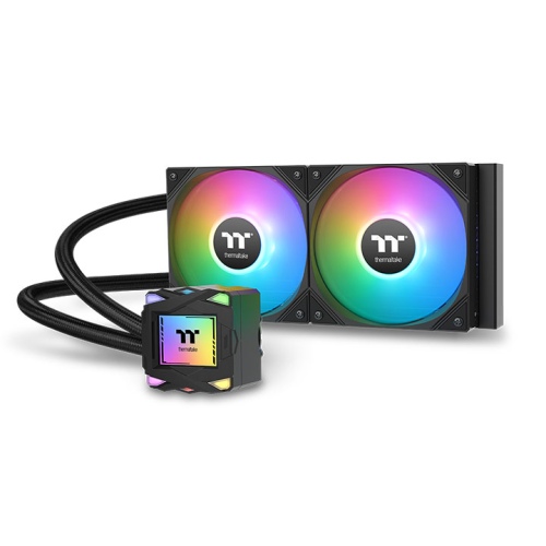 Thermaltake LA240 ARGB Sync AIO Liquid Cooler, Gaming-Style RGB Water Block, Up to 2500 RPM Fan Speed, Two High-Performance 120mm ARGB Fans, Black