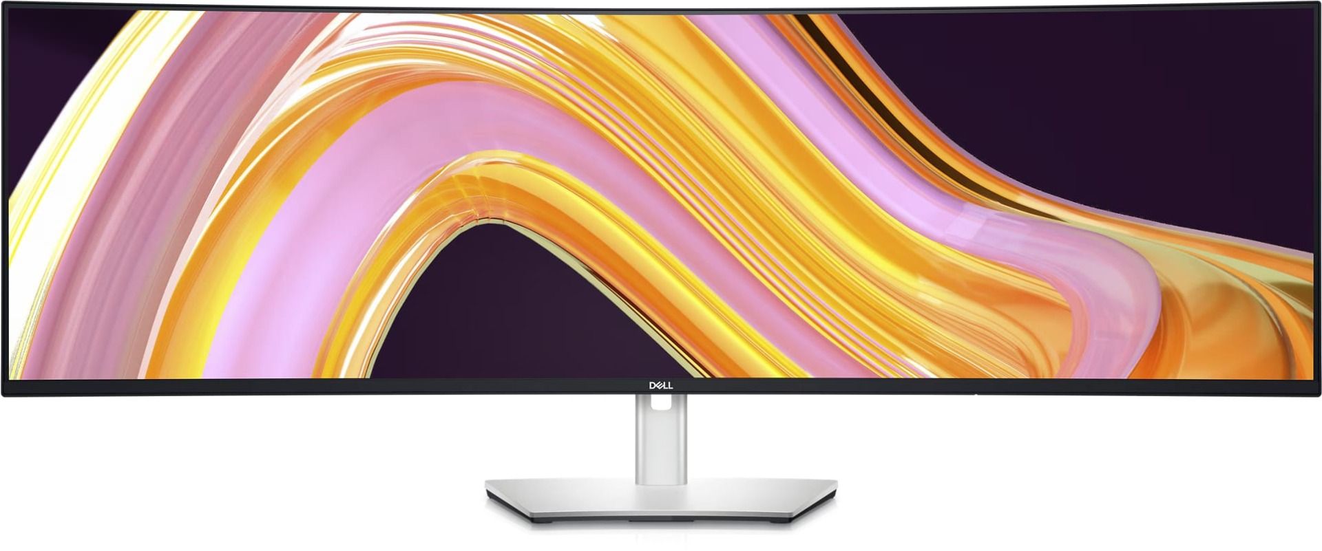 Dell UltraSharp U4924DW 49" Curved USB-C Hub Monitor, 5K Dual QHD 5120 x 1440 at 60 Hz Refresh Rate, IPS Panel, Silver