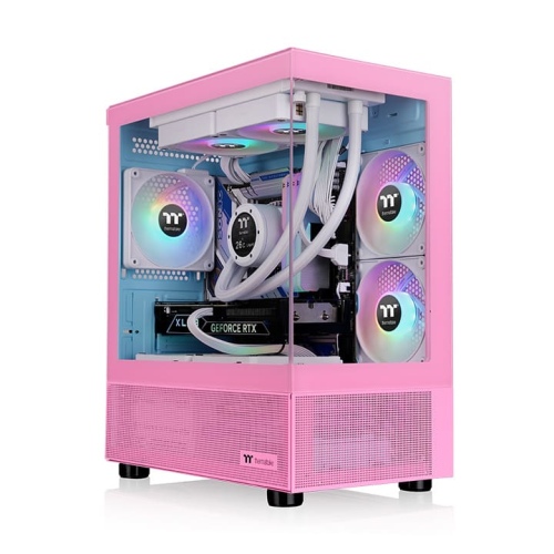 Thermaltake View 170 TG ARGB Micro Chassis, Dual Tempered Glass Panels (Front & Left), M-ATX Form Factor, Three Pre-installed 120mm ARGB Lite Fans, Pink