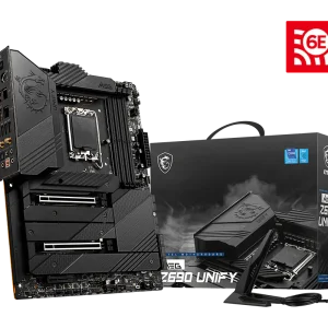 MSI MEG Z690 UNIFY ATX  Motherboard, LGA 1700 Socket, Intel® Wi-Fi 6E module, Support for Windows® 11 64-bit, Windows® 10 64-bit, Black