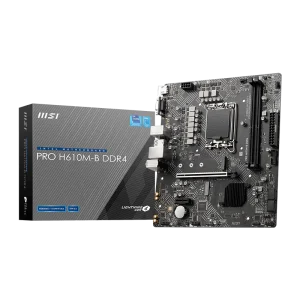 MSI PRO H610M-B DDR4 Mirco-ATX Motherboard, LGA 1700 Socket, Support for Windows® 11 64-bit, Windows® 10 64-bit, Black