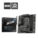 MSI PRO B760M-A WIFI Motherboard, Supports DDR5 Memory, Dual Channel DDR5 6800+MHz (OC), 2.5G LAN with Wi-Fi 6E Solution, Black