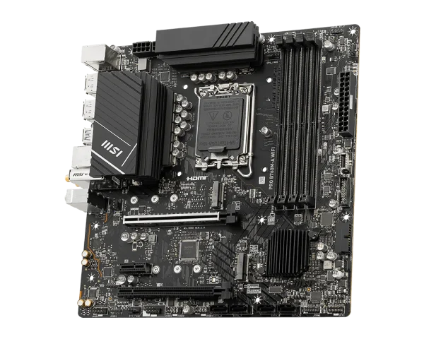 MSI PRO B760M-A WIFI Motherboard, Supports DDR5 Memory, Dual Channel DDR5 6800+MHz (OC), 2.5G LAN with Wi-Fi 6E Solution, Black - Image 4
