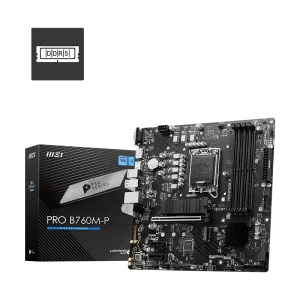 MSI PRO B760M-P Motherboard, Lightning Gen 4 PCI-e with Steel Armor, Supports DDR5 Memory, Dual Channel DDR5 6800+MHz (OC), Black