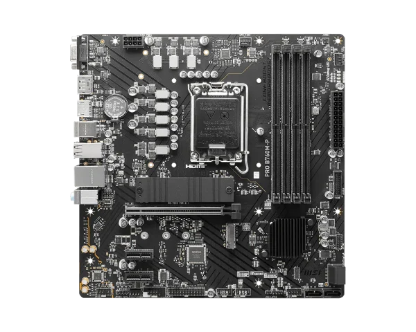MSI PRO B760M-P Motherboard, Lightning Gen 4 PCI-e with Steel Armor, Supports DDR5 Memory, Dual Channel DDR5 6800+MHz (OC), Black - Image 2