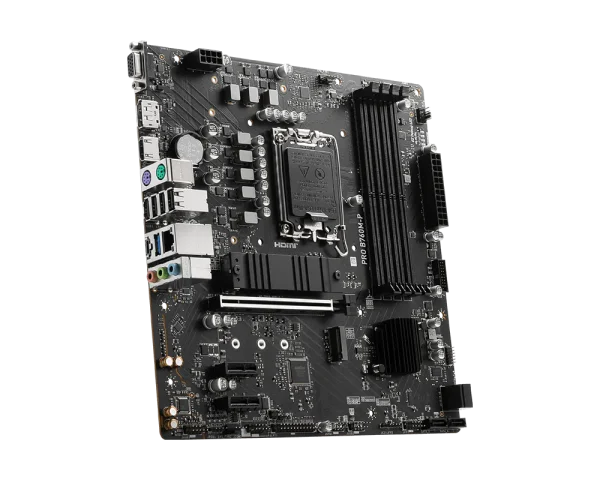 MSI PRO B760M-P Motherboard, Lightning Gen 4 PCI-e with Steel Armor, Supports DDR5 Memory, Dual Channel DDR5 6800+MHz (OC), Black - Image 3