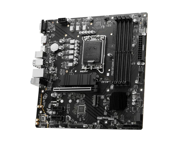 MSI PRO B760M-P Motherboard, Lightning Gen 4 PCI-e with Steel Armor, Supports DDR5 Memory, Dual Channel DDR5 6800+MHz (OC), Black - Image 4